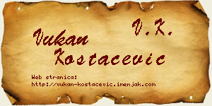 Vukan Kostačević vizit kartica
